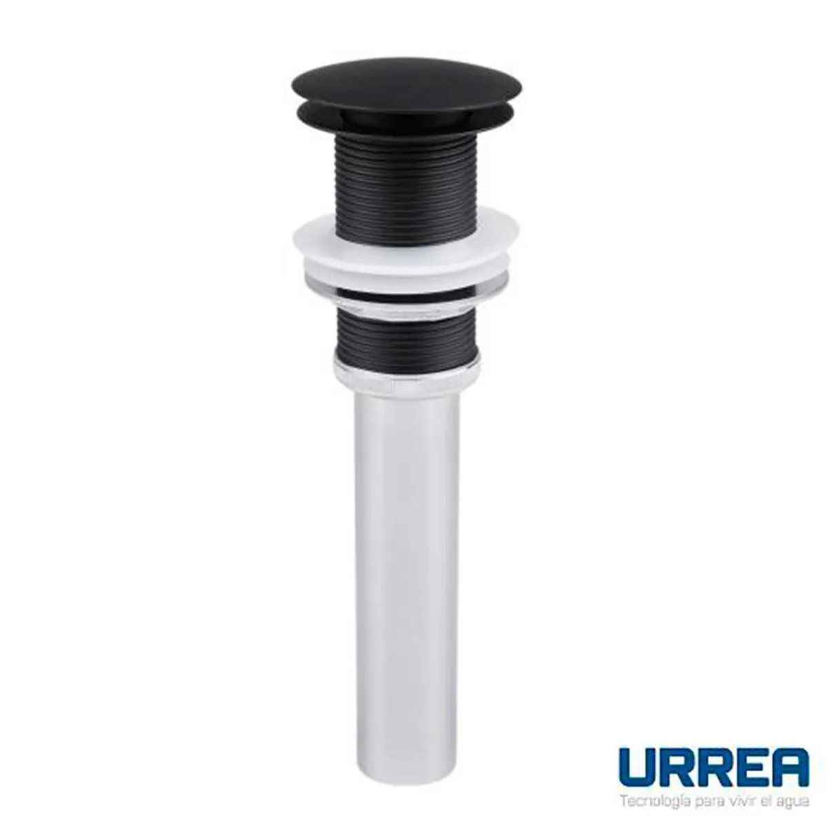 Urrea - Contra para Lavabo Tipo Push sin Rebosadero Negro Mate