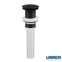 Contra para Lavabo Tipo Push sin Rebosadero Negro Mate