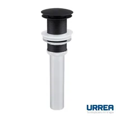 Contra para Lavabo Tipo Push sin Rebosadero Negro Mate