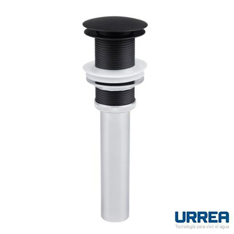 Urrea - Contra para Lavabo Tipo Push sin Rebosadero Negro Mate