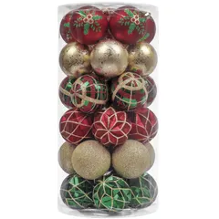 Juego de 30 Esferas Navideñas Multicolor 6 cm