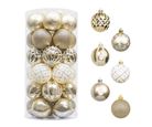 Juego de 30 Esferas Navideñas Color Blanco y Dorado 6 cm