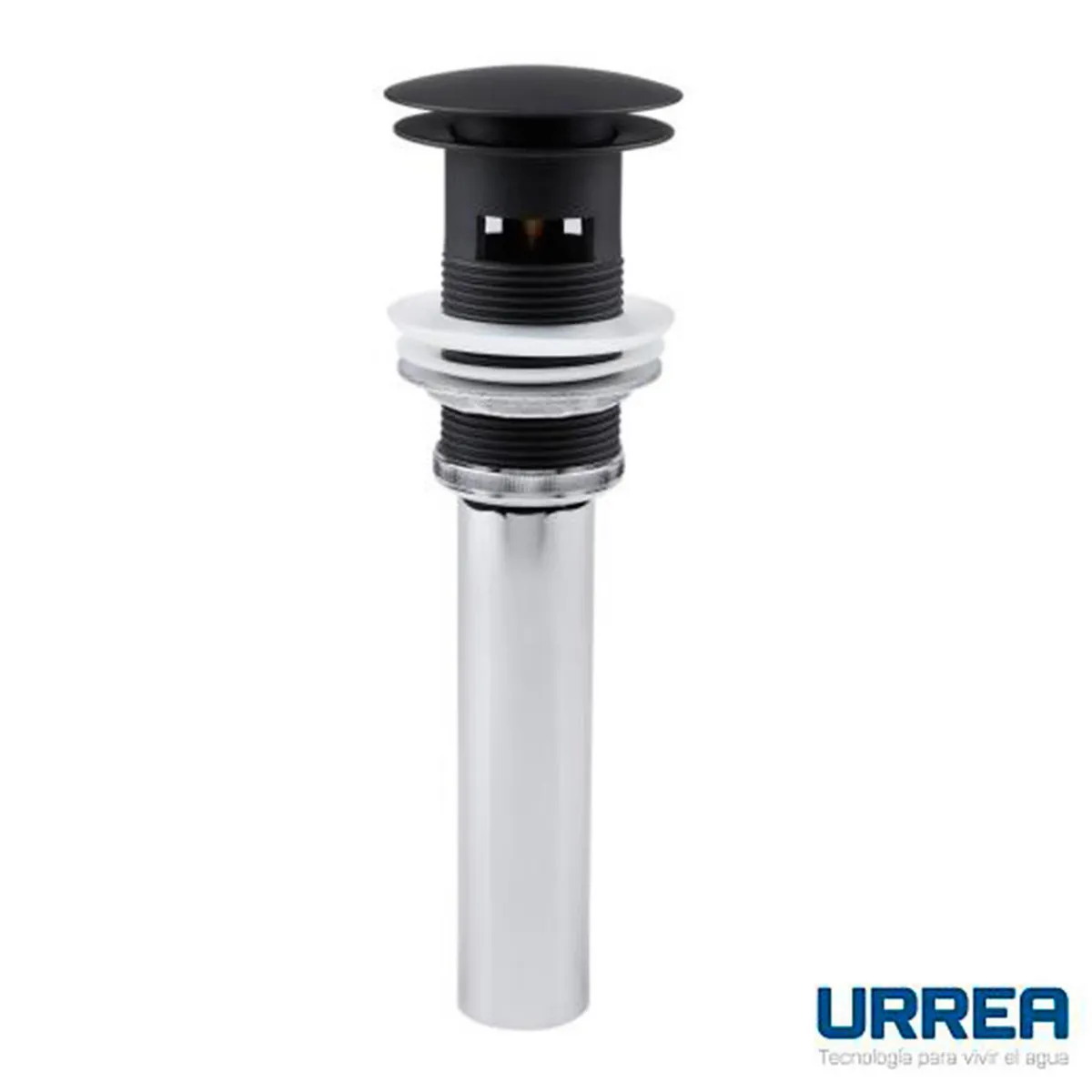 Urrea - Contra para Lavabo Tipo Push con Rebosadero Negro Mate