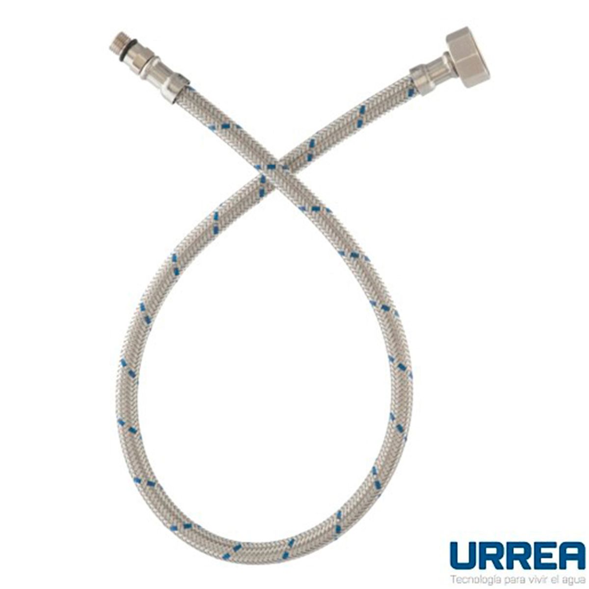 Urrea - Manguera para Monomando, Tramado de Acero Inoxidable de 60 cm (1/2" x m10)