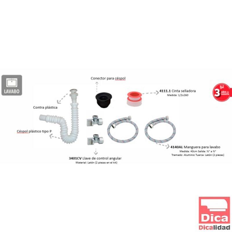 Dica - Kit de Instalación para Lavabo