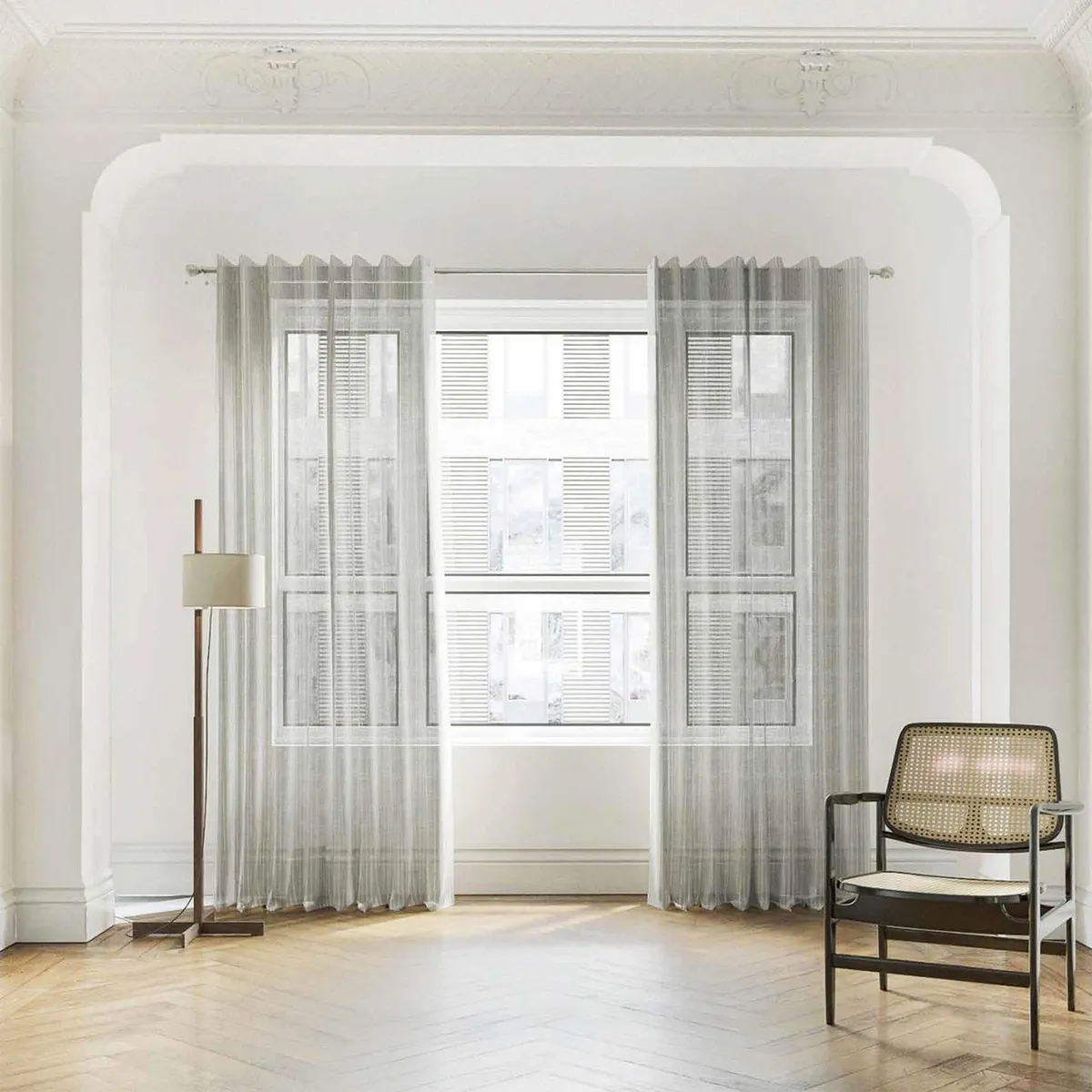 Cortinas Tergal Plus de 140 x 220 cm 2 paneles Gris, marca Just Home Collection - Foto Principal