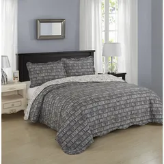 Colcha Individual Estampado Urbano Gris