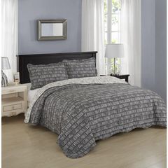Colcha Matrimonial Estampado Urbano Gris