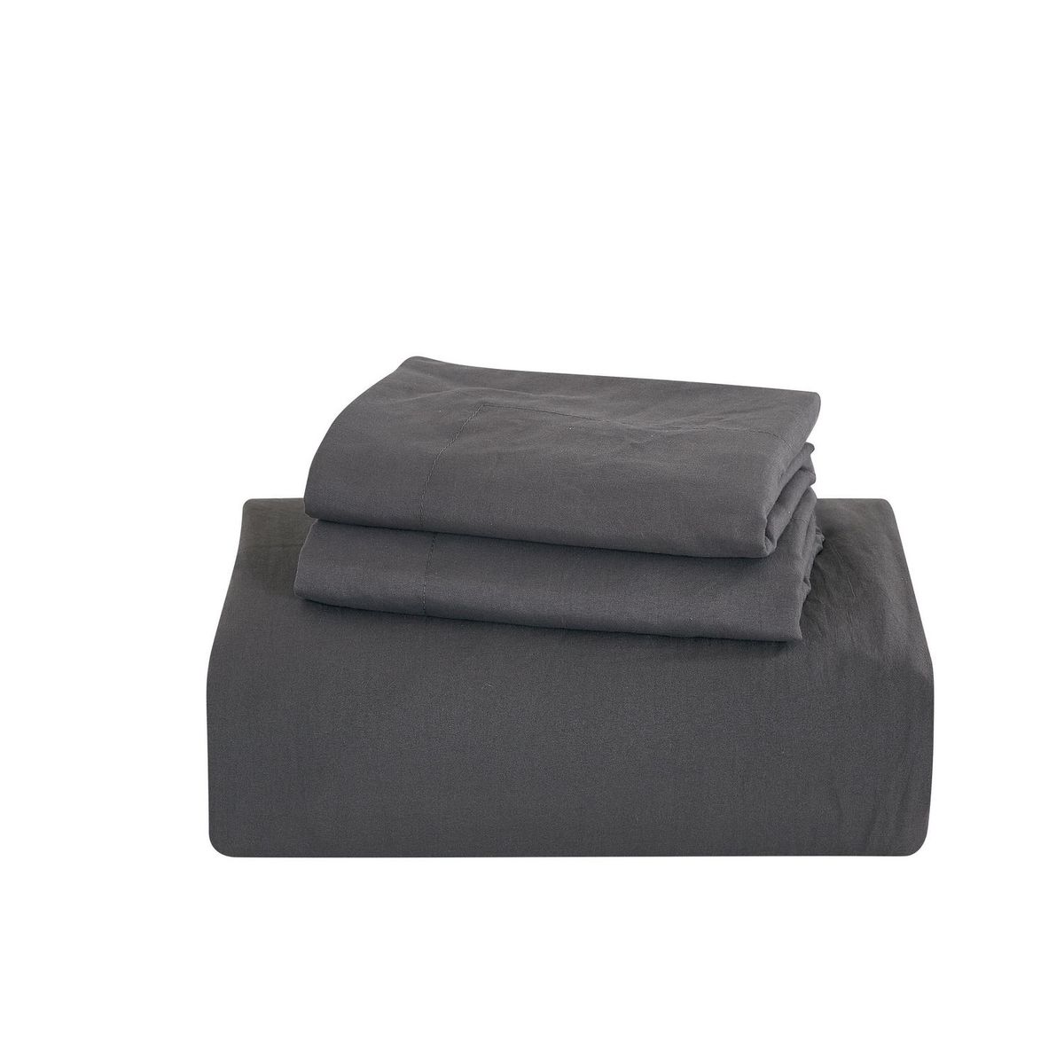 Just Home Collection - Funda Lisa para Edredón Individual Grafito