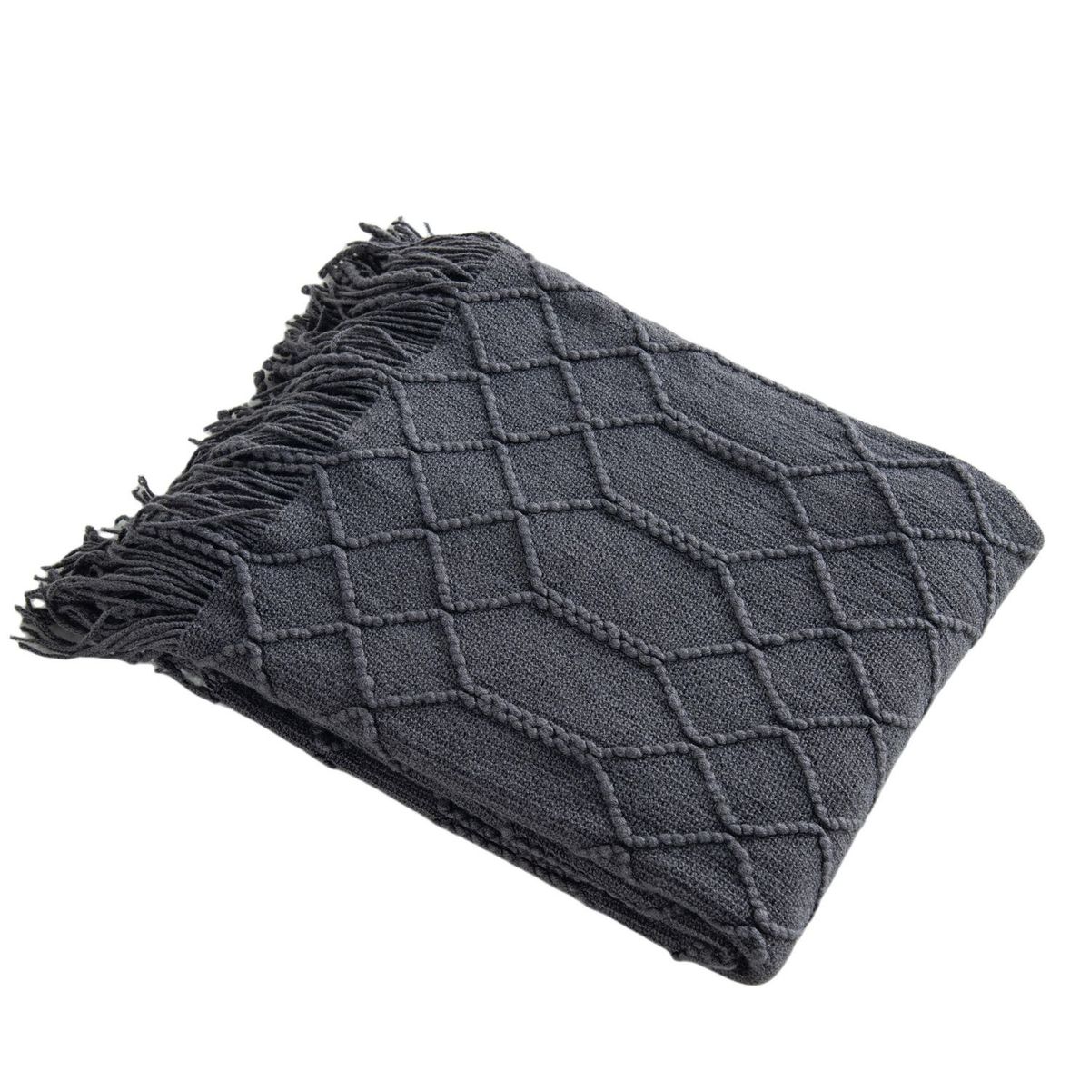 Frazada Urban Knitted Black de 130 x 160 cm Negro, marca Just Home Collection - Foto 2