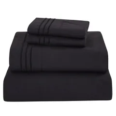 Juego de Sábanas Matrimonial Polycot Urban de 180 Hilos Negro