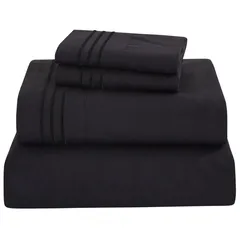 Juego de Sábanas King Size Polycot Urban de 180 Hilos Negro