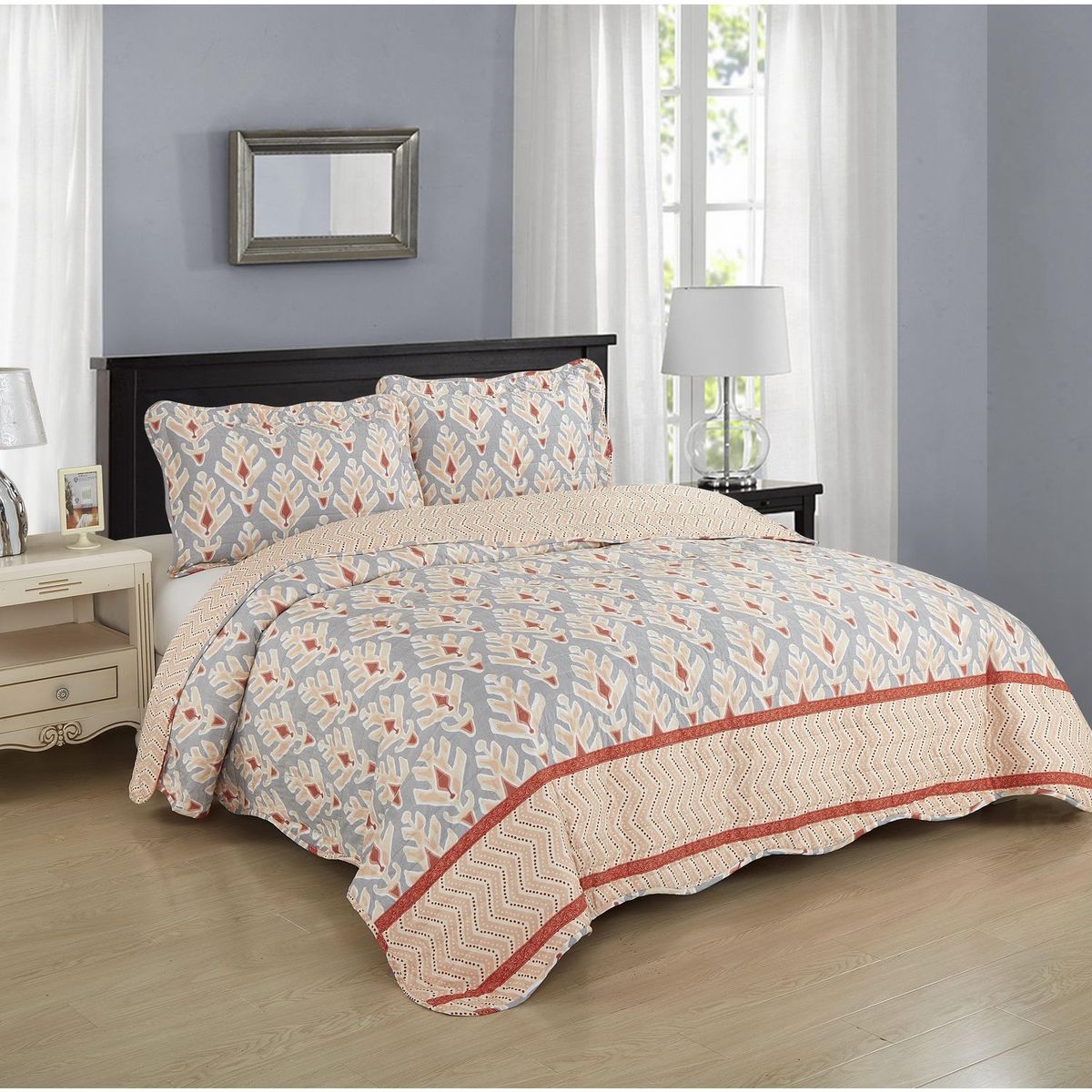 Colcha Super King Estampado Boho Multicolor, marca Just Home Collection - Foto Principal
