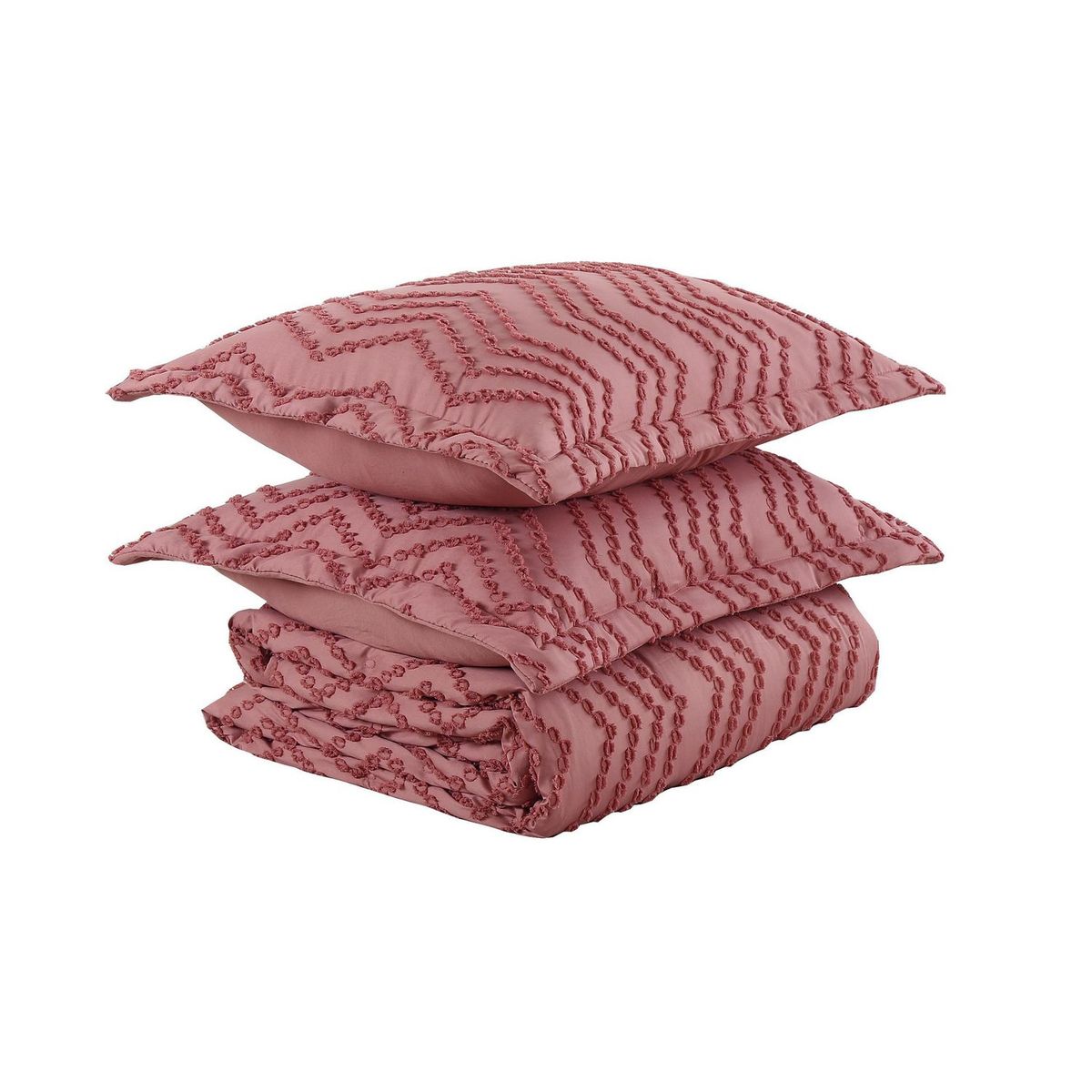 Just Home Collection - Colcha Matrimonial Liso Rose Boho Rosa