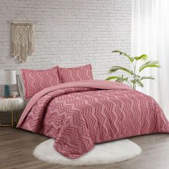 Colcha Super King Liso Rose Boho Rosa