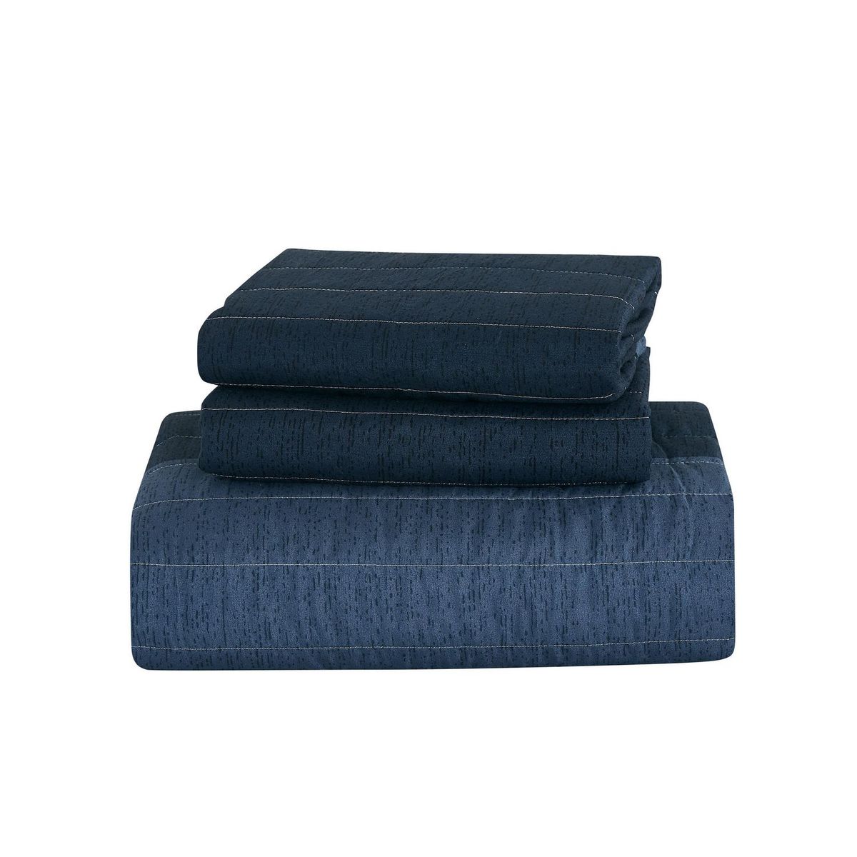 Just Home Collection - Colcha Individual Industrial Franjas Azul