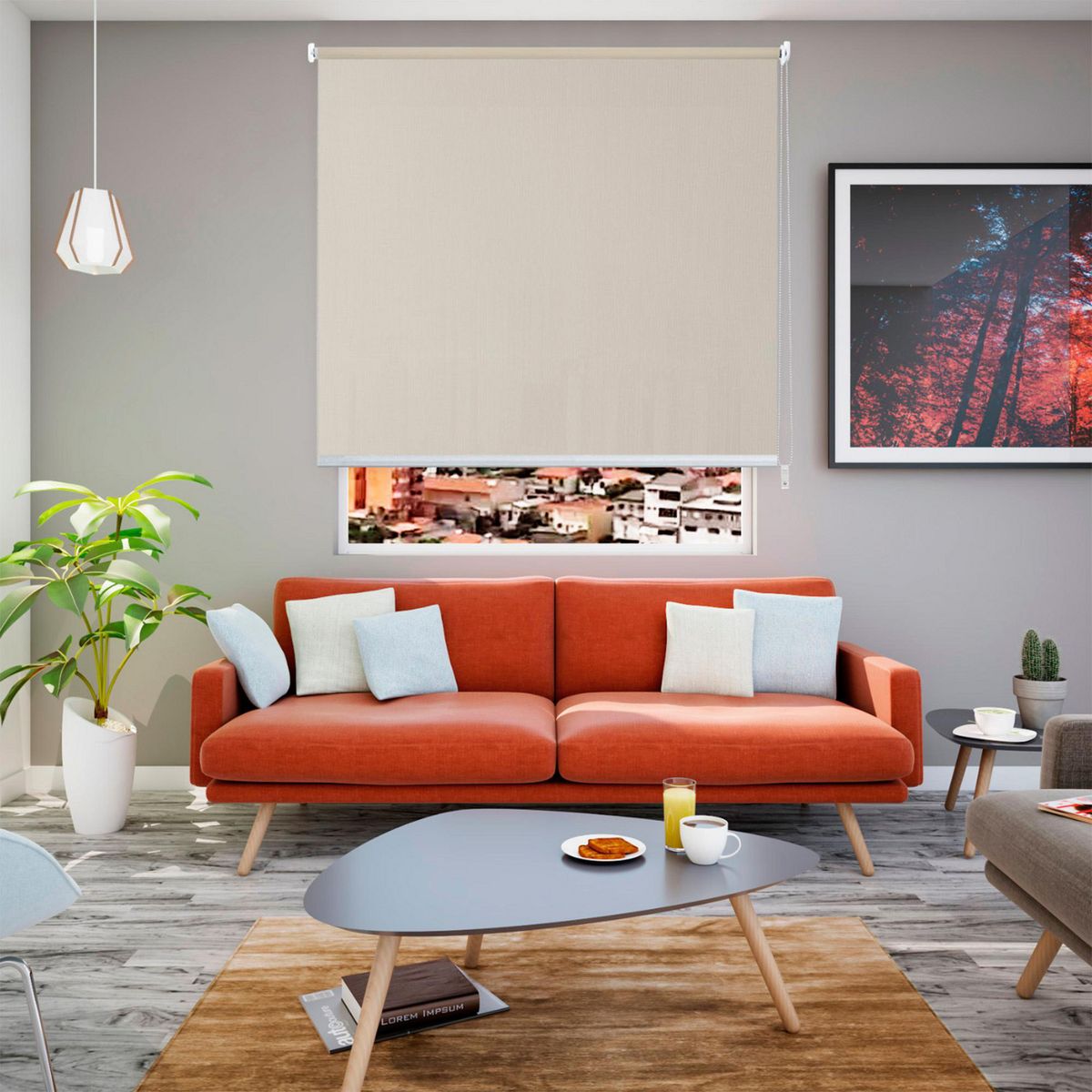 Persiana enrollable de malla solar de 2 x 2.2 m Marfil, marca Just Home Collection - Foto 2