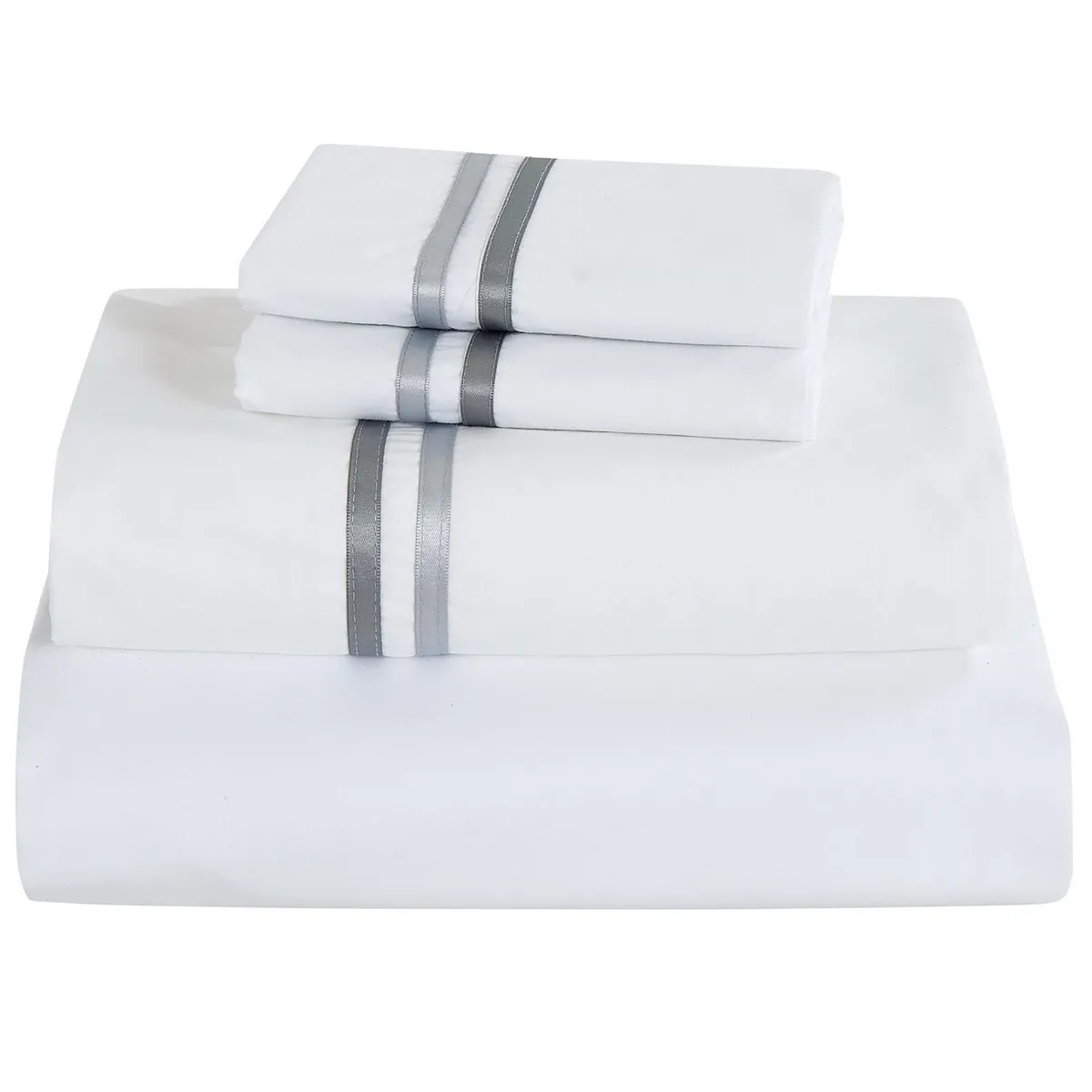 Juego de Sábanas Matrimonial Nórdico de 180 hilos Blanco, marca Just Home Collection - Foto Principal