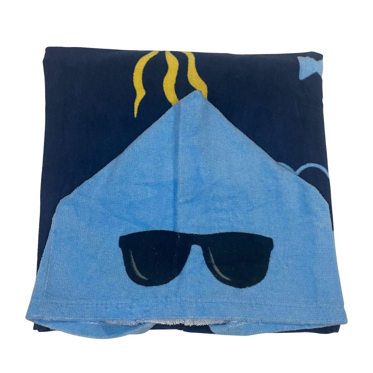 Just Home Collection - Toalla Infantil con Capucha Tiburón Azul