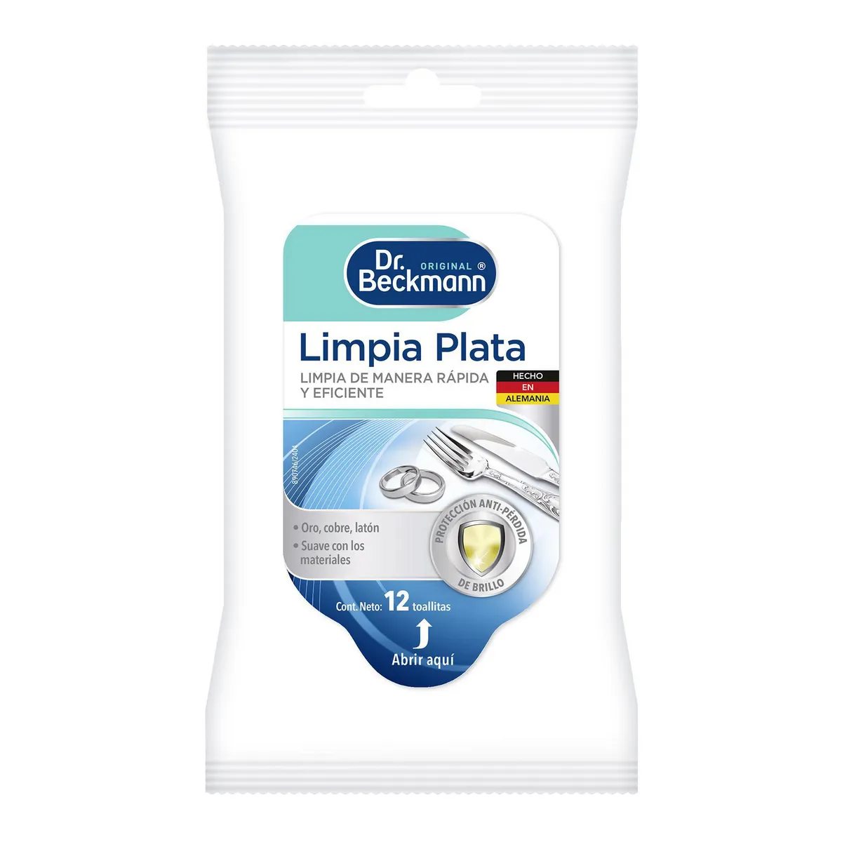 Toallas Limpia Plata 12pz Dr Beckmann, marca Dr. Beckmann - Foto Principal