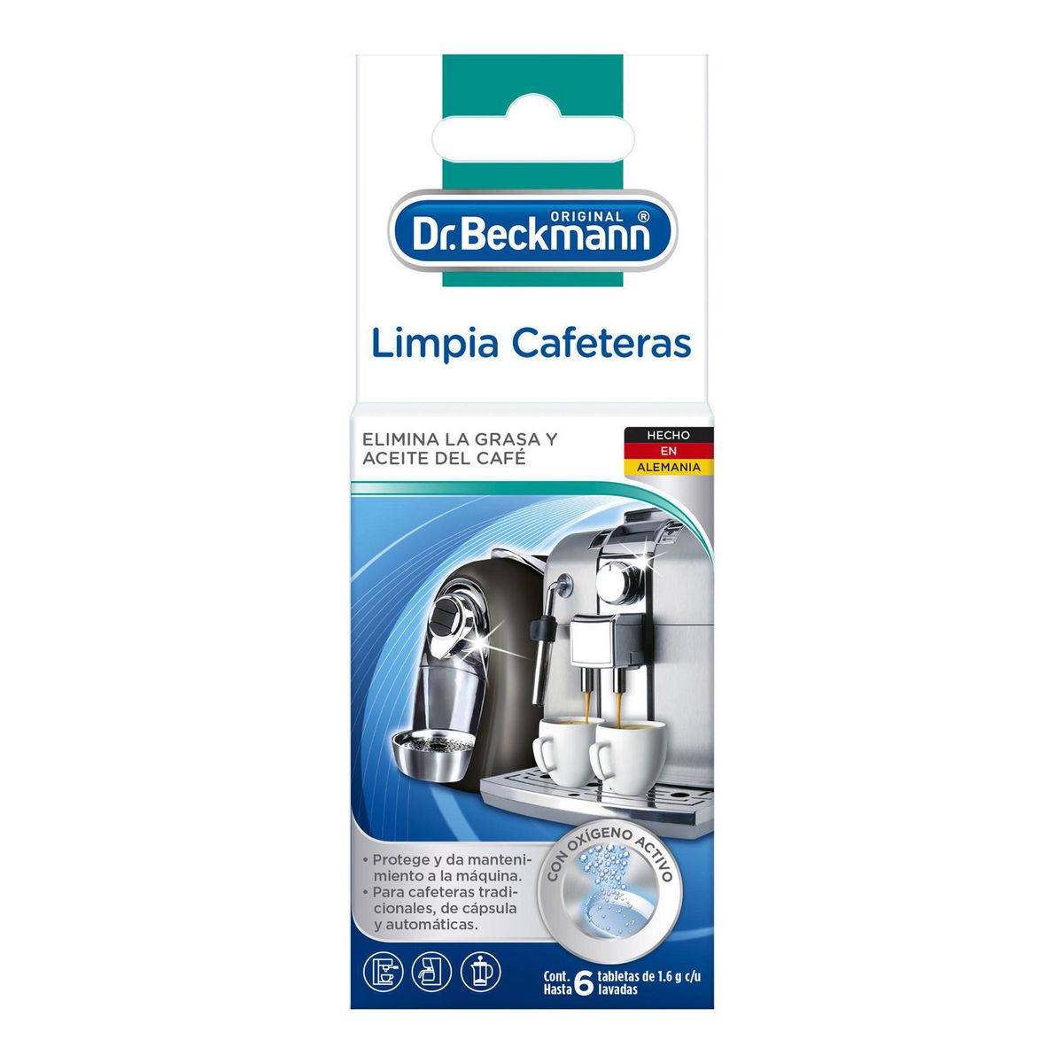 Limpia Cafeteras 6 tabletas Dr Beckmann, marca Dr. Beckmann - Foto Principal