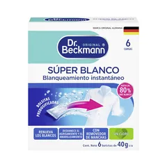 Blanqueador Súper Blanco 6 Bolsitas de 40G C/U Dr Beckmann