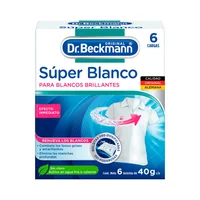 Blanqueador Súper Blanco 6 Bolsitas de 40G C/U Dr Beckmann