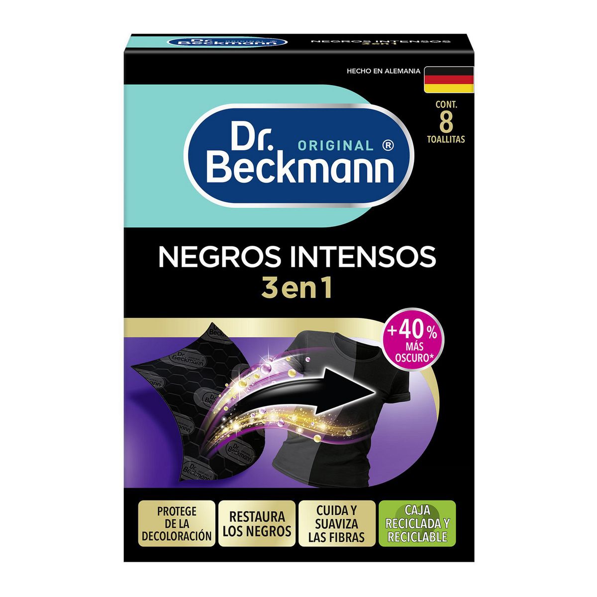 Negro Intensos Toallas 8pz DrBeckmann, marca Dr. Beckmann - Foto Principal