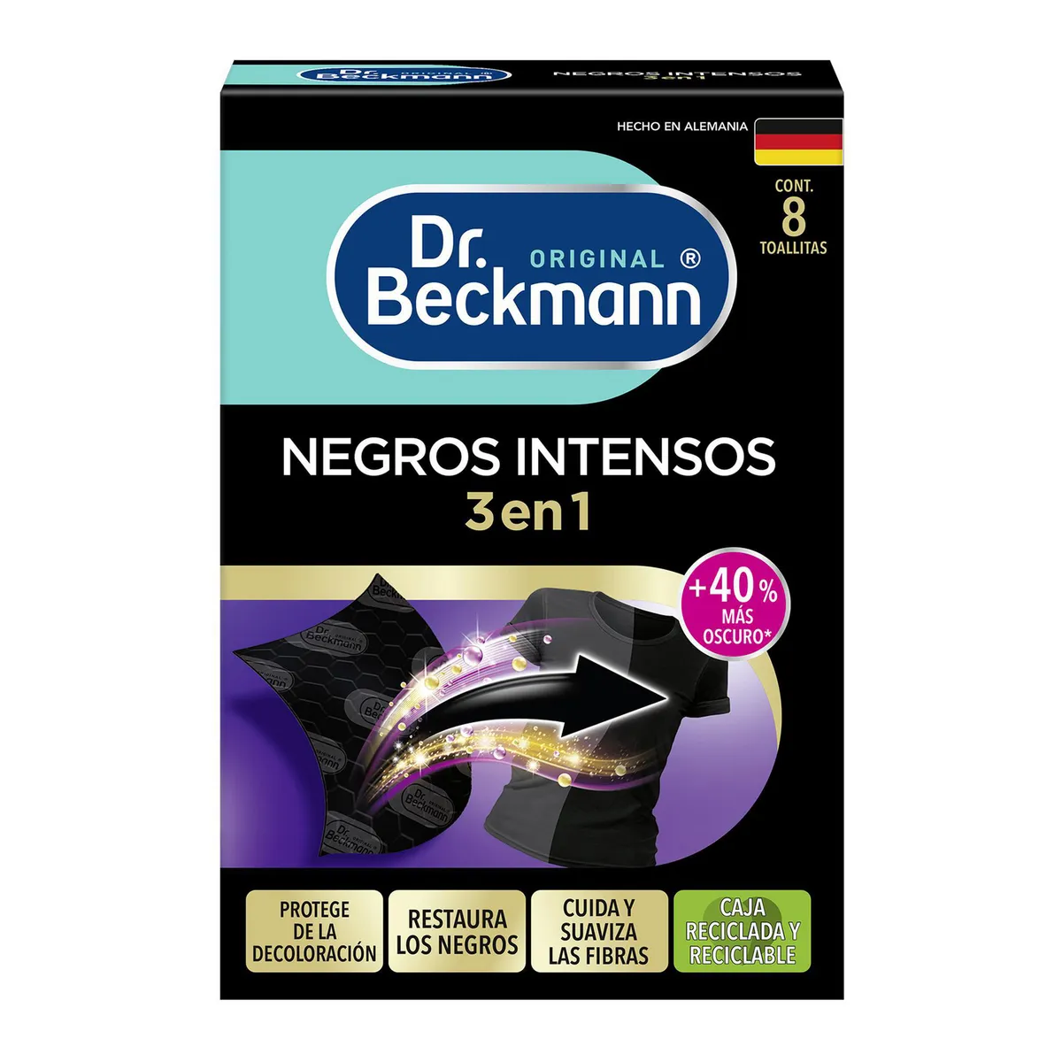 Negro Intensos Toallas 8pz DrBeckmann, marca Dr. Beckmann - Foto Principal