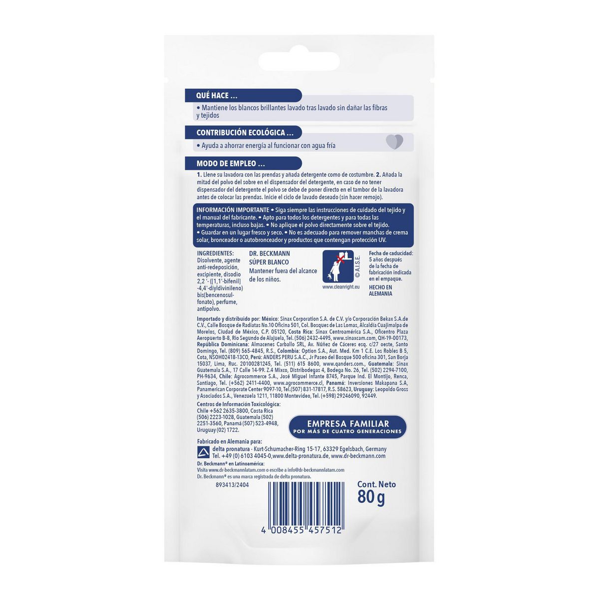 Dr. Beckmann - Súper Blanco Intenso 80g Dr Beckmann