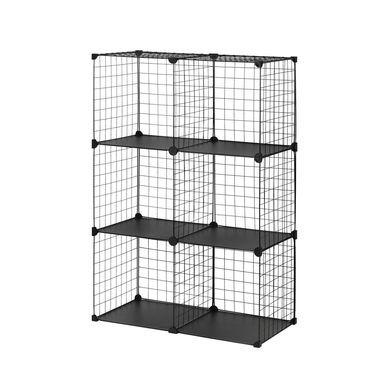 Organizador de 6 cubos met�licos de color negro