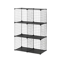 Organizador de 6 cubos metálicos de color negro