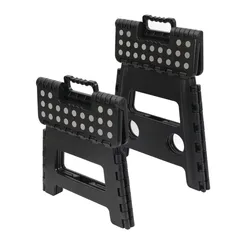 Set de 2 bancos plegables negros