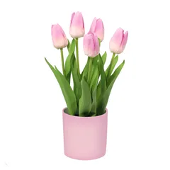 Flor artificial tulipan rosa