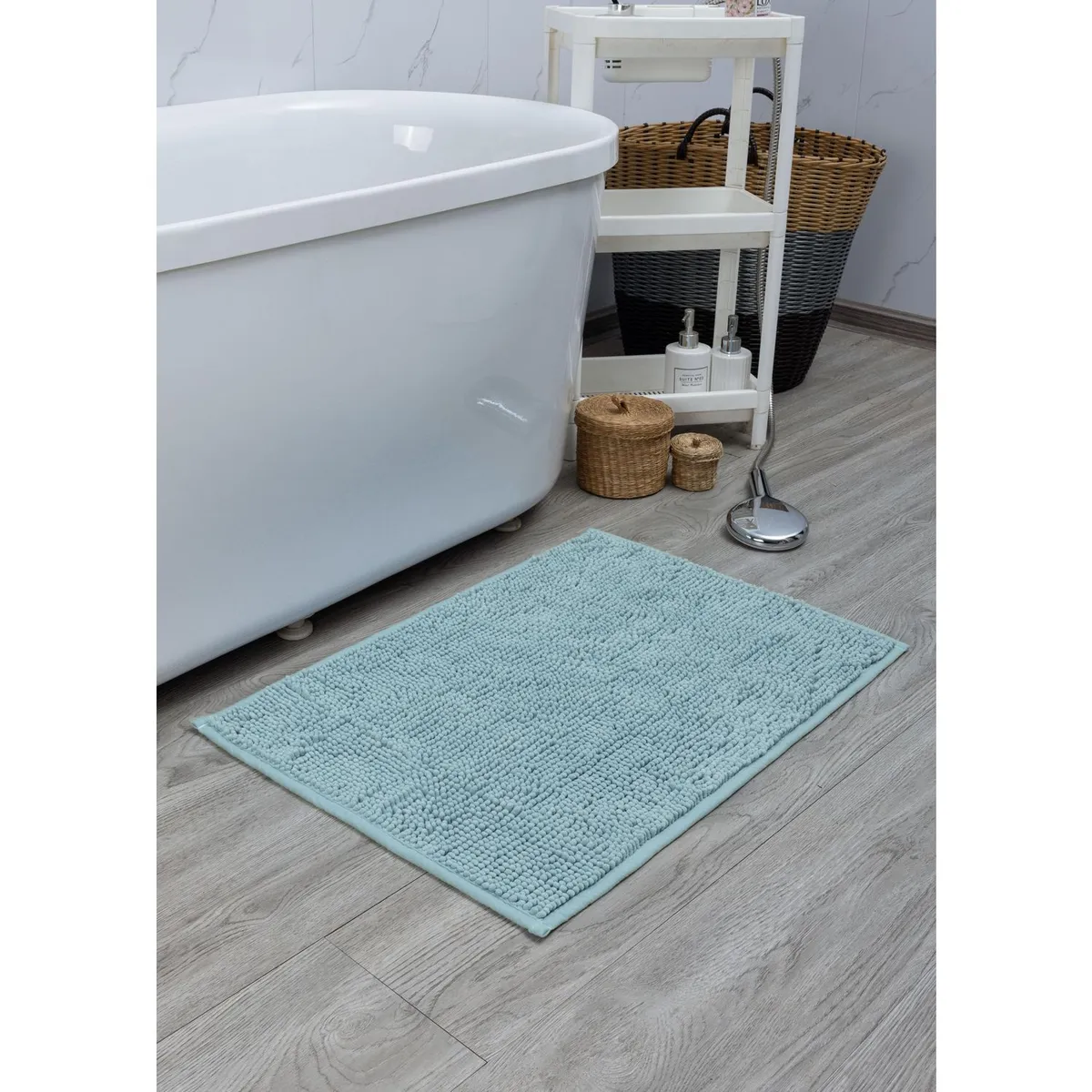 Tapete de baño Menorca de 50 x 70 cm Turquesa, marca Just Home Collection - Foto 2