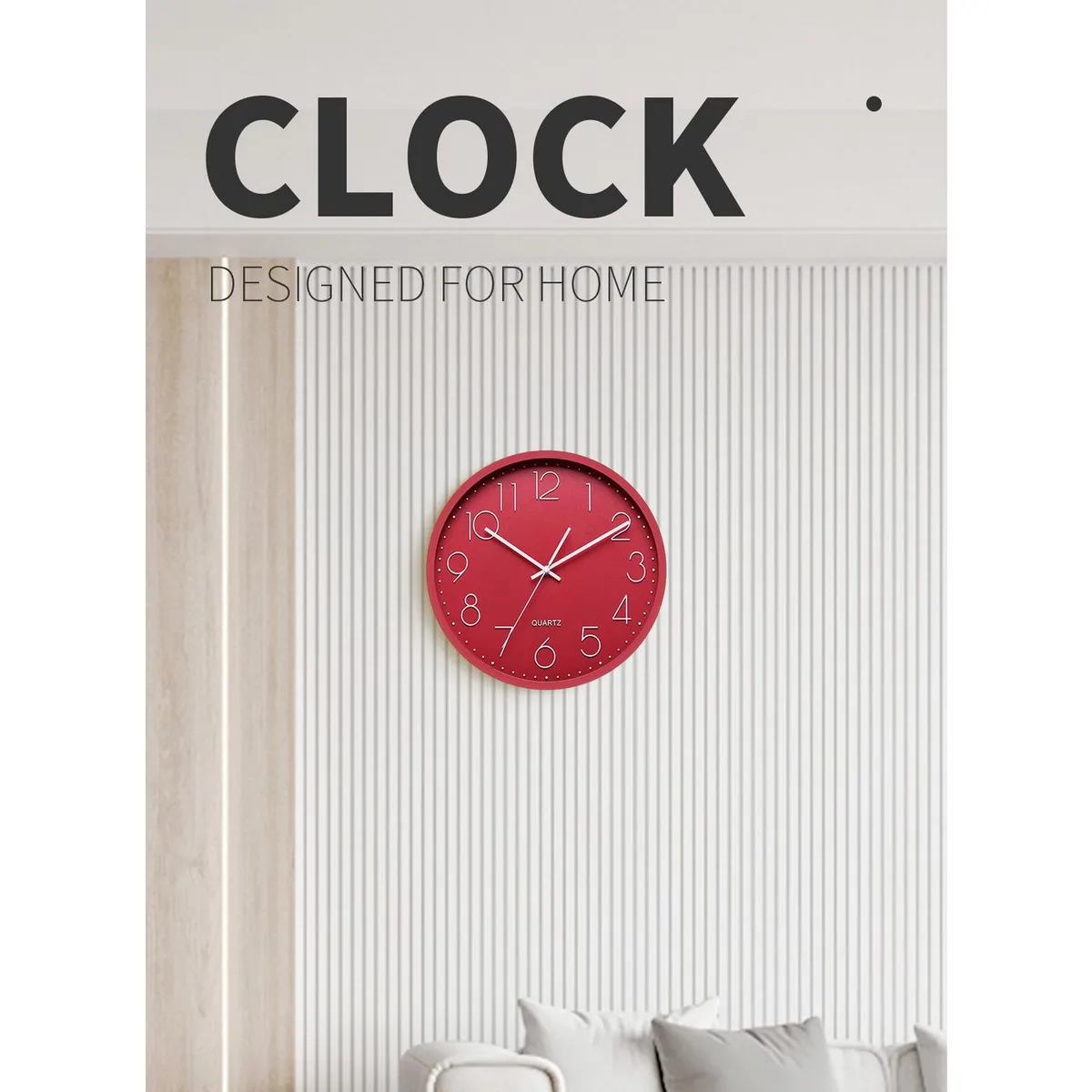 Casa Bonita - Reloj de pared Wonder de 35 cm Rojo