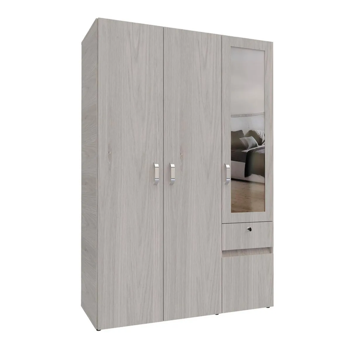 Maderkit - Closet Murano 4 puertas Ceniza 120 cm