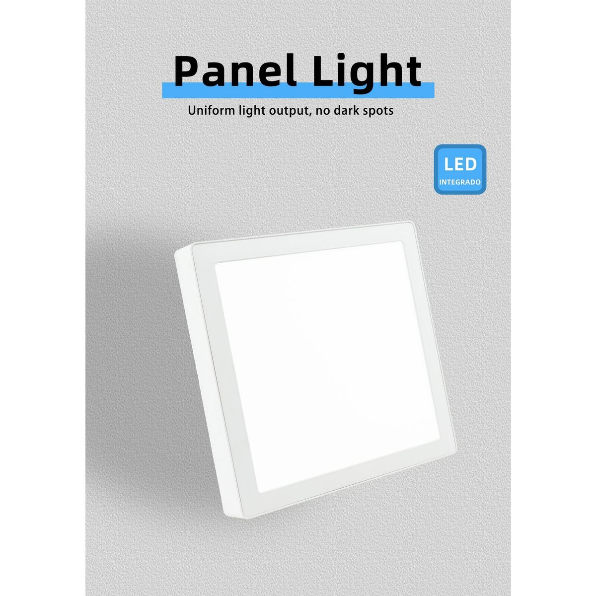 Dairu - Kit de 2 paneles solares LED para sobreponer en pared interior 18W Gris