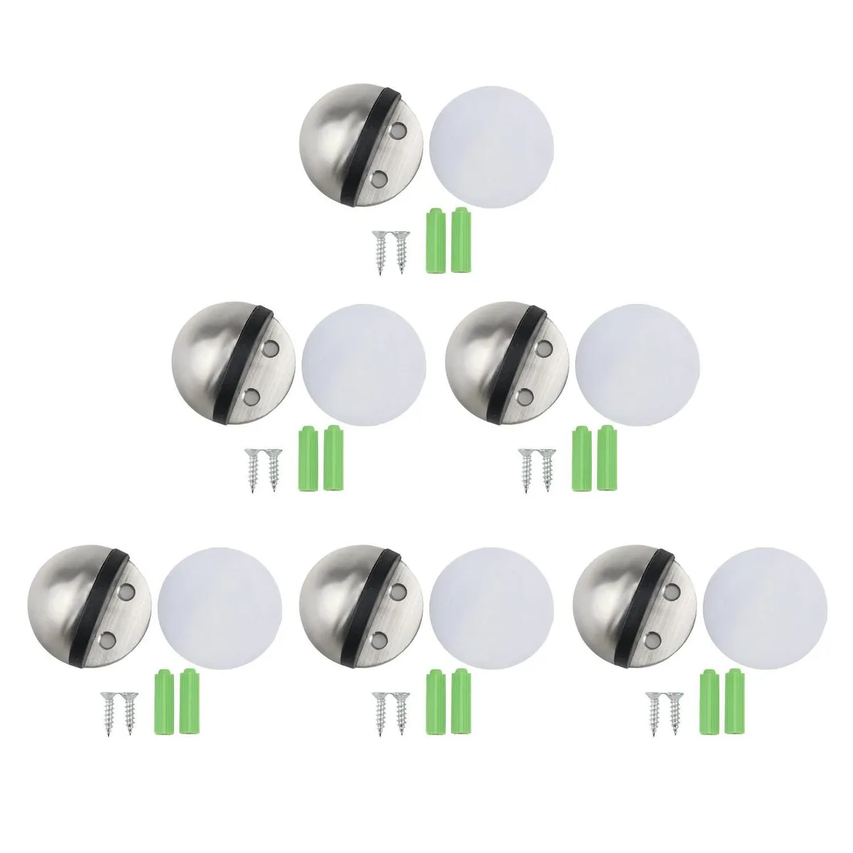 Fixser - Topes de Puerta Acero Inoxidable 6 Piezas