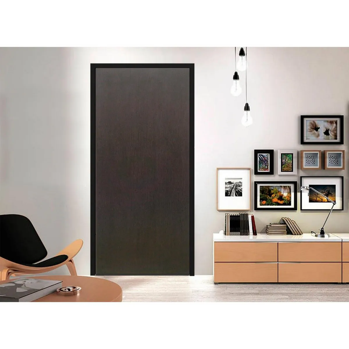MERIDIAN PRO - Puerta tambor MDF Nápoles de 80 x 213 cm Café Ébano