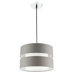 Lámpara colgante Antonella de tela 1 luz E27 Gris