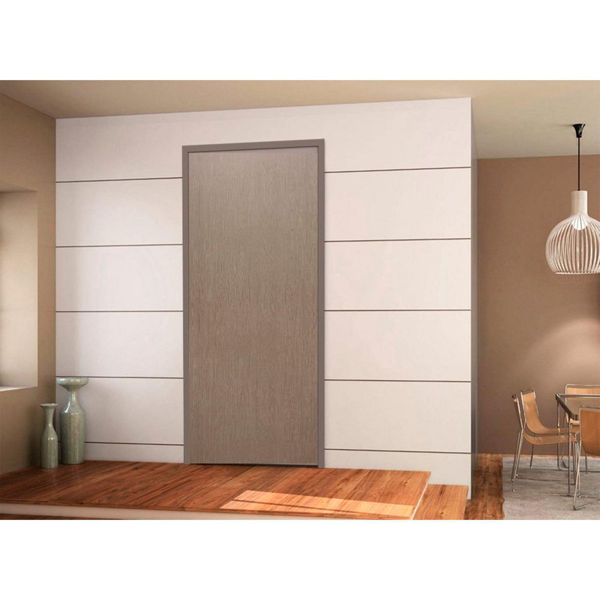 Puerta tambor MDF Nápoles de 90 x 213 cm Café late, marca MERIDIAN PRO - Foto 2
