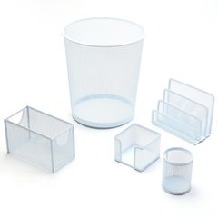 Set organizador de oficina 5 piezas blanco