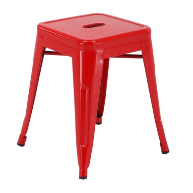 Silla Metal Roja Con Respaldo