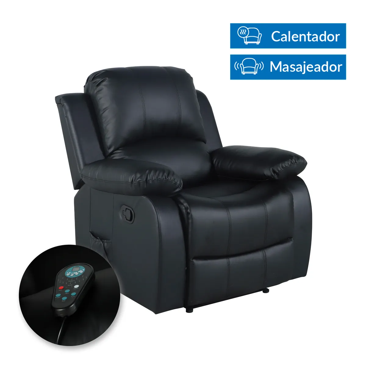 Just Home Collection - Sofá Reclinable Masajeador Atlanta