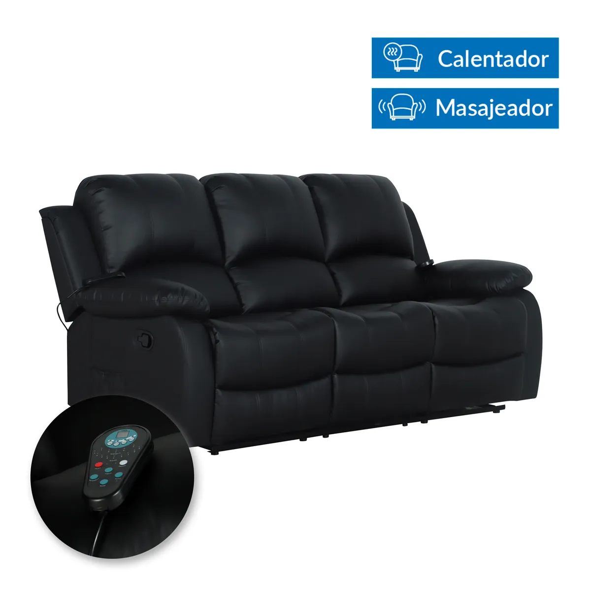 Just Home Collection - Sofá Reclinable Masajeador Atlanta