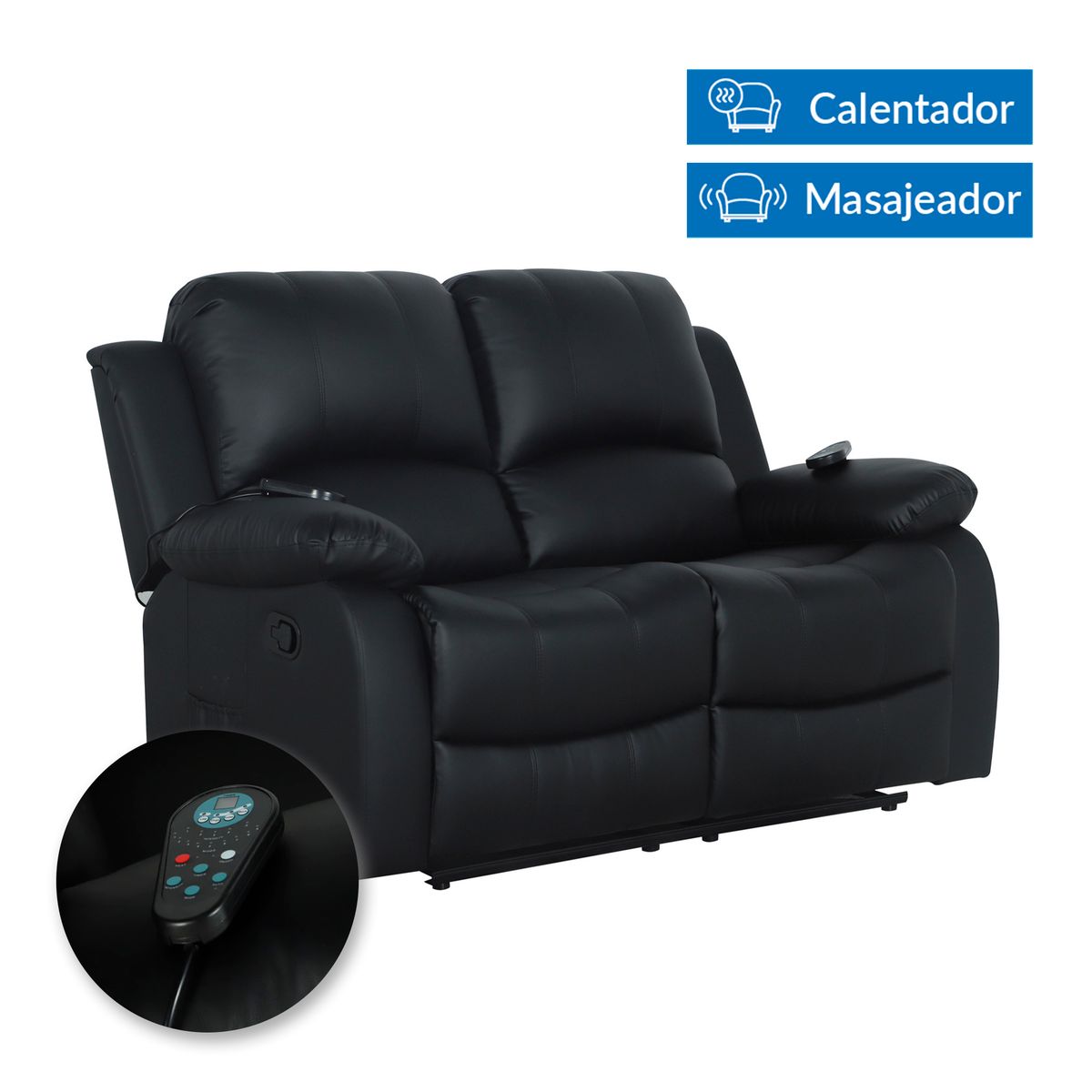 Sillón Reclinable Atlanta Masajeador 2 Plazas, marca Just Home Collection - Foto Principal