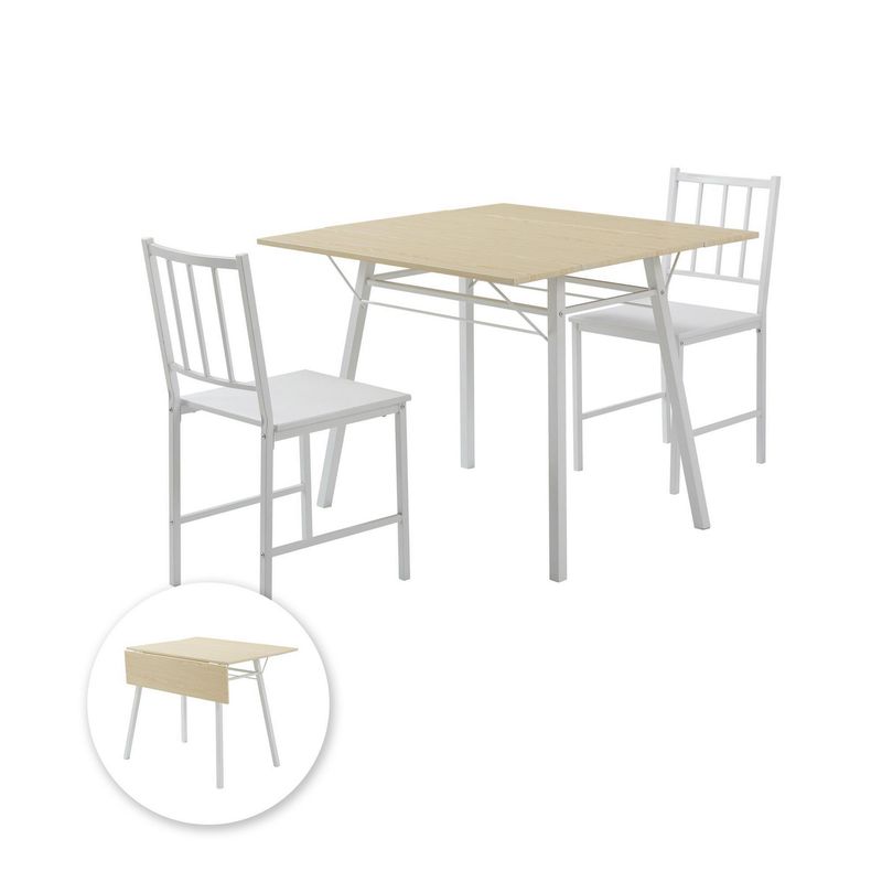 Just Home Collection - Mesa Extendible con 2 Sillas 45-90X90X75 cm
