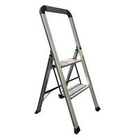 Escalera de aluminio de 2 escalones ultra delgada Gris