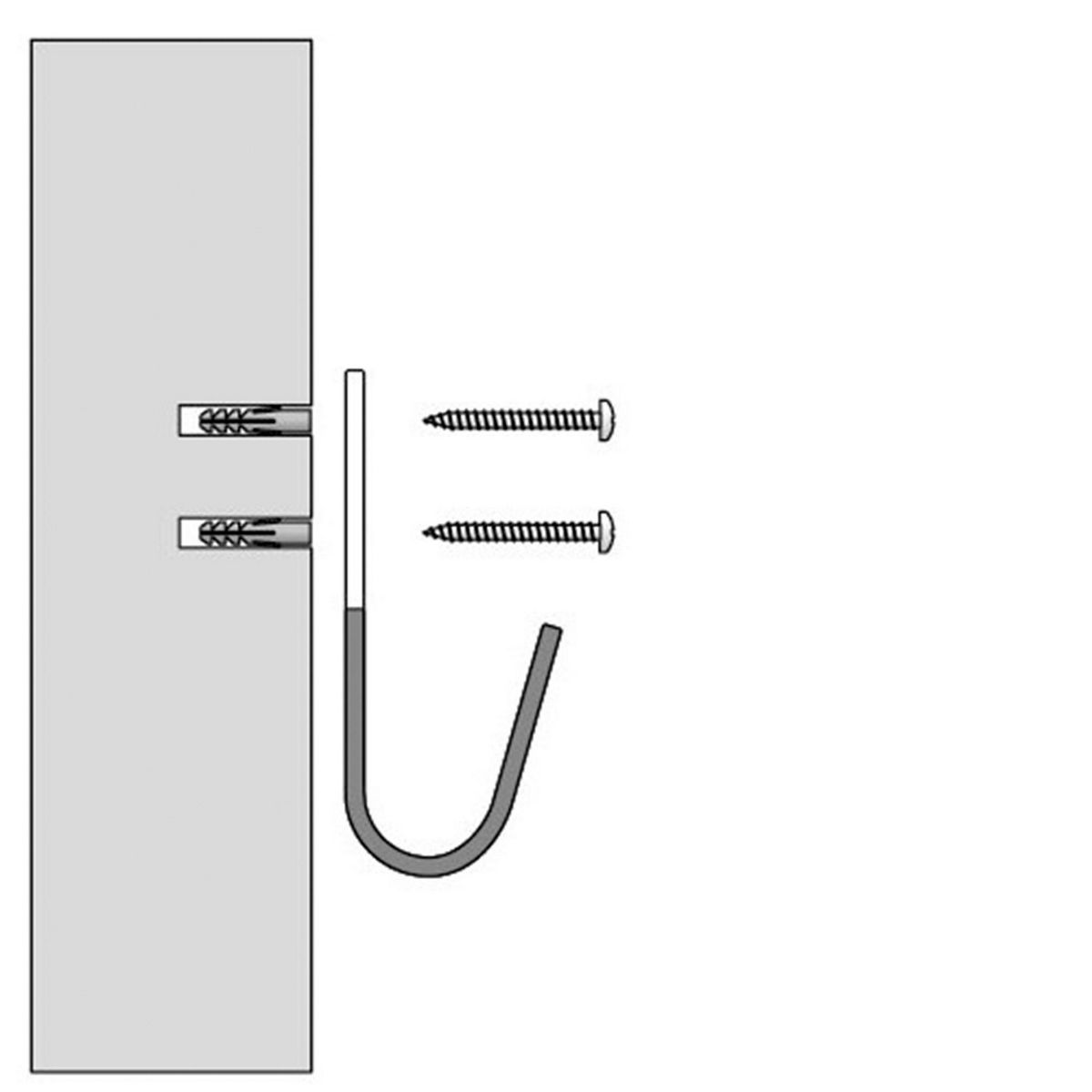  - Gancho Universal Chico con Engomado Rojo, 87 mm x 32 mm